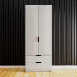Шкаф для одежды Модель Прато с ящиками для хранения белого цвета (5)